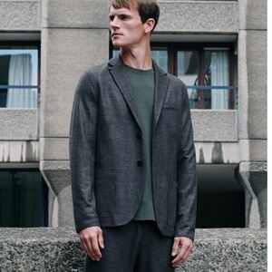 Harris Wharf London Men's Gray Wool Blazer